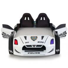 Дитяче ліжко машина GTR Police 190х90 см з підсвіткою, музикою, шкіряний салон, пультом
